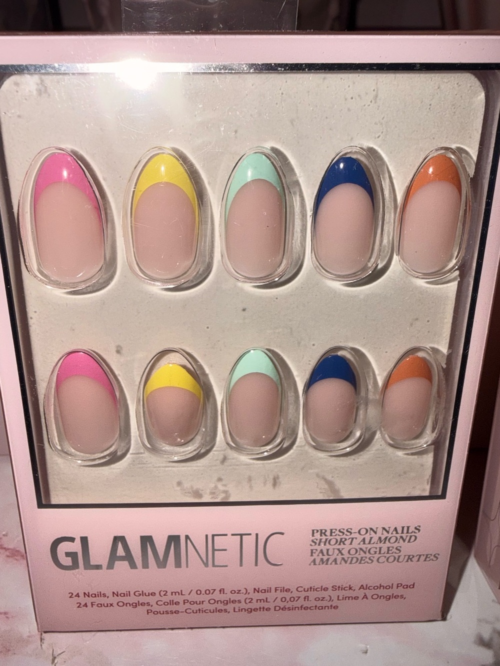 Glamnetic “Sprinkles” Press-On Short Almond Nails with Colorful Tips